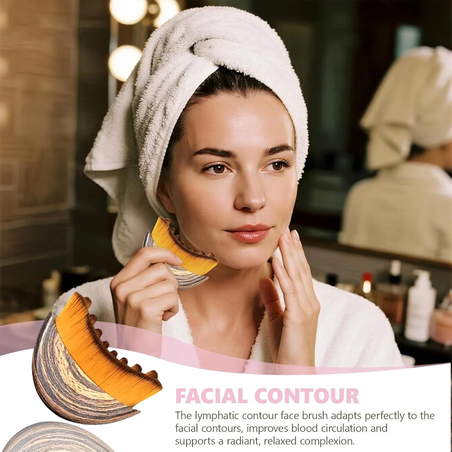 Lymfedrainage Gezichtsborstel – Contour Massage Apparaat voor Gezicht & Kaaklijn | Anti-Aging | Verstevigende Gezichtsmassage