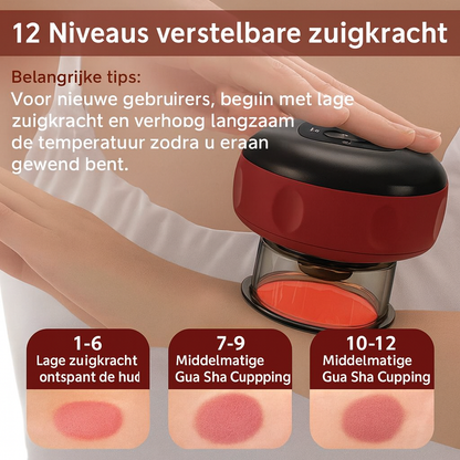 Elektrisch Schröpfapparaat met Infrarood | 12 Massagestanden | Smart Cupping Massage met Afstandsbediening | Vermindert Spierpijn & Stimuleert Ontgifting