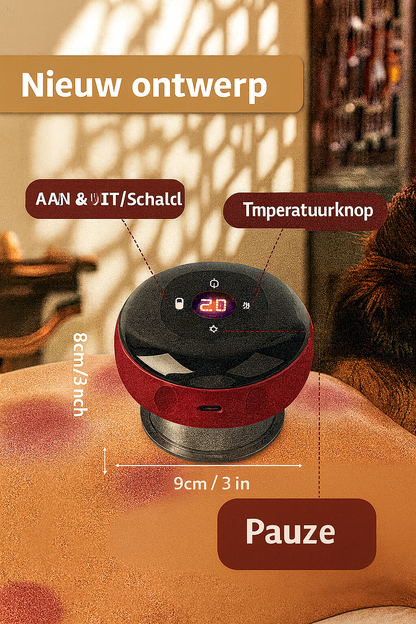 Elektrisch Schröpfapparaat met Infrarood | 12 Massagestanden | Smart Cupping Massage met Afstandsbediening | Vermindert Spierpijn & Stimuleert Ontgifting